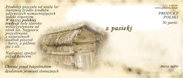 Etykiety na miód dowolny produkt (100szt) wzór E40
