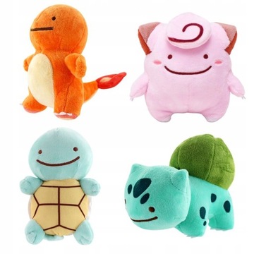 POKEMON 4 ZESTAW MASKOTKI PLUSZAKI CLEFAIRY BULBASUR