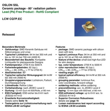 LCWCQDP.EC KT-6L КРЫШКА OSRAM LED 104лм белый 4000К 3х3мм ___ [1шт]