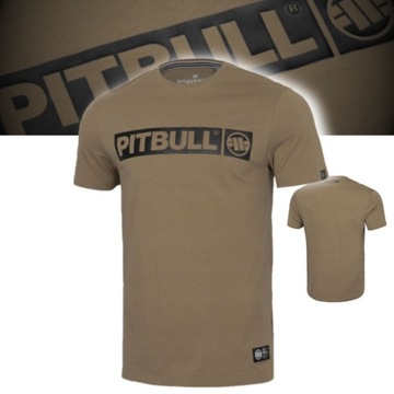 PITBULL T-SHIRT LEKKA KOSZULKA MĘSKA HILLTOP BASIC BAWEŁNA 170 BRĄZOWA XXL