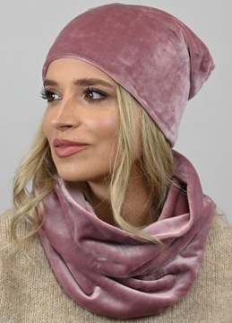 Damski KOMPLET Czapka z kominem tuba Wz5