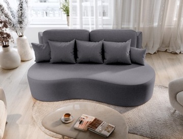 Nowoczesna Szara Sofa 216 cm Welur MORIS - różne kolory