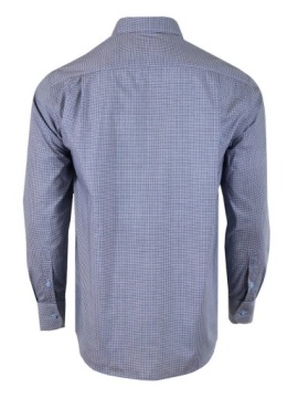 РУБАШКА С УЗОРОМ 40/41, СИНЯЯ, С ДЛИННЫМ РУКАВОМ