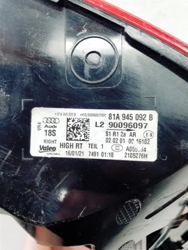 AUDI Q2 81A 16R+ PRAVÁ SVĚTLO ZADNÍ LED EVROPA !