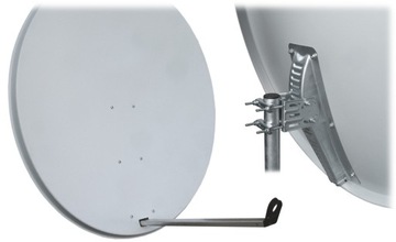 Antena satelitarna 100 cm INVERTO, jasna-szara, stalowa, bez logo.