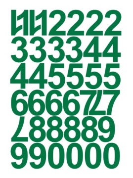 Самоклеящиеся цифры 4 см. Наклейки травянисто-зеленого цвета.
