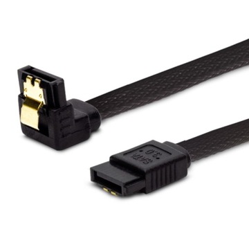 Kabel sygnałowy SATA III 3 6 Gbps 30cm SAVIO GAK-04 zatrzask oplot gold kąt