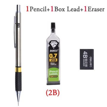 2H HB 2B Свинец 0,5 0,7 0,9 2,0 Механический автоматический карандаш из сплава с