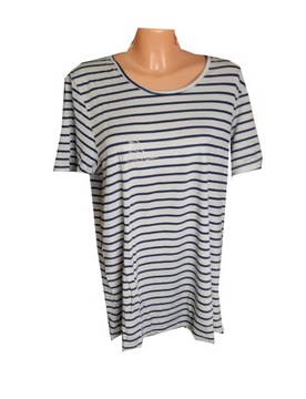 Bluzka KOSZULKA T-SHIRT paski cyrkonie KOBIECA L