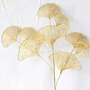 Золотая декоративная ветка Листья для вазы Искусственные цветы для букета