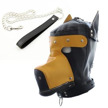 BDSM Sexual Love Slave Dog Head Leather Mask