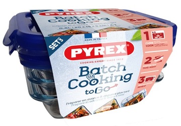 3 x Pojemnik hermetyczny Cook&Go Pyrex 0,8L