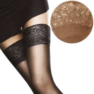 Fiore MILENA R3 Sexy Pończochy samonośne poudre