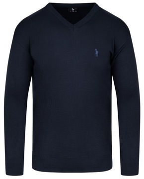 SWETER MĘSKI V SEREK - WEŁNA - KNK - GRANAT - XXL