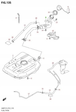 SUZUKI ALTO 2009 - 2014 - ТОПЛИВОНАЛИВНАЯ ТРУБКА