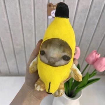 Плюшевый кулон «Плачущий банановый кот» 2023, милый банан