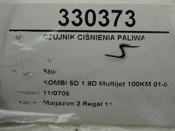 SENZOR TLAKU PALIVA FIAT STILO 1.9 100KM 03-08