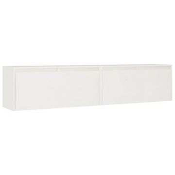 Szafki ścienne, 2 szt., białe, 80x30x35 cm lite drewno sosnowe