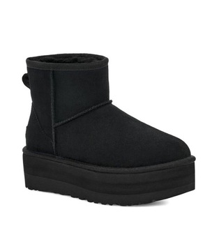 UGG Classic Mini Boots на платформе, черные, размер 37