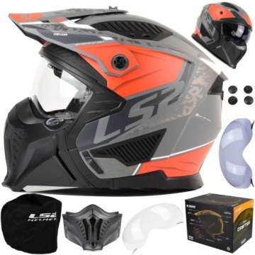 Kask motocyklowy LS2 OF606 Drifter Devor M.Sil Tit Red S