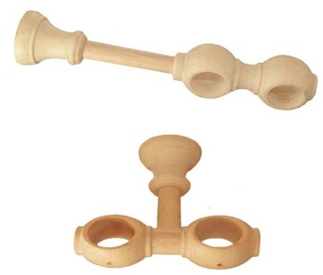 Деревянный карниз fi 28 MAHOGANY двойной 3,6 м 360 см