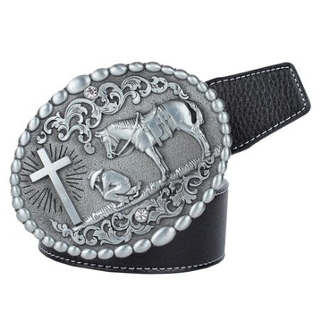 Arabesque Buckle Western 38mm Black Knight Horse