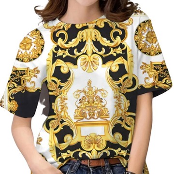 T-SHIRT DAMSKI BLUZKA KOSZULKA 3D STYL VERSACE M