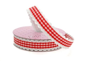 WSTĄŻKA SAMOPRZYLEPNA KRATKA Z BRZEGIEM KORONKOWYM 10mm 2YARD