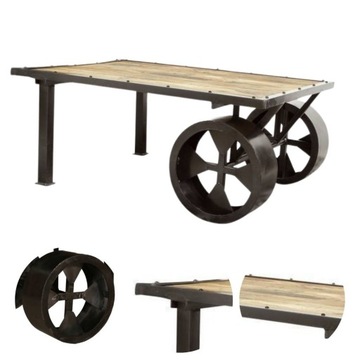 ŁAWA Do Salonu Lite Drewno Mango Woskowane Styl Loft Metal RAILWAY