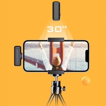 БЕСПРОВОДНОЙ ДВОЙНОЙ МИКРОФОН ДЛЯ iPhone ANDROID USB + Lightning