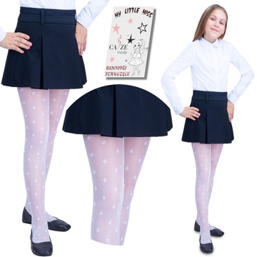 Модные колготки для девочек в горошек, черные в горошек, размер 158.