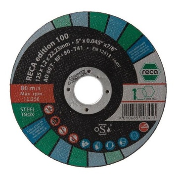 TARCZE DO METALU RECA A60T-BF-80 125X1,2X22,23MM