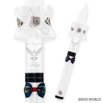 КРЕЩЕННАЯ СВЕЧА и КОРОБКА с серебряным изображением