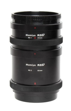 Mamiya Pierścienie MACRO No.1 45mm + No.2 82mm do RZ67 stan BARDZO DOBRY PL