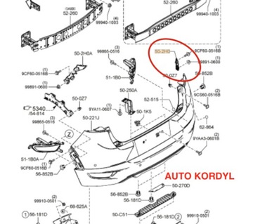 USTALACZ ŚLIZG PRAWY ZDERZAK CX-3 OD 2015-