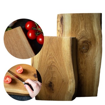 Zestaw desek dębowych NATURAL na PREZENT naturalna krawędź 30 i 40 cm