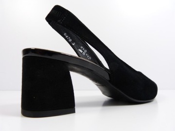 czarne niskie sandały skórzane stabilne Sala 37