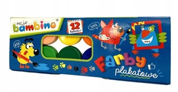 Farby plakatowe Bambino zmywalne z atestem