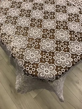 Obrus z Gipiury Biały Cały Koronkowy 150x260cm