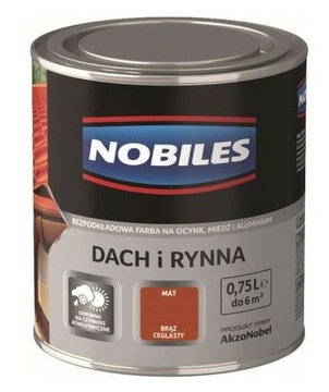 Nobiles dach rynna farba na ocynk 0,75L brąz ceglasty RAL 8004 MAT