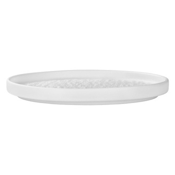 TALERZ DESEROWY DEKORACYJNY BIAŁY OKRĄGŁY 21CM TACA STRUKTURA BETON