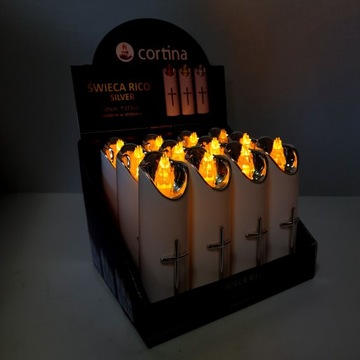 DUŻA ŚWIECA LED NA BATERIE WKŁAD DO ZNICZY 17cm DO ZNICZA ZNICZ WKŁADY