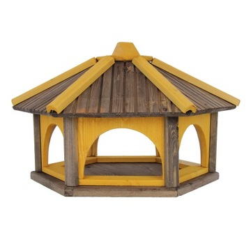 Большая кормушка для птиц, сделанных из деревянного красного K60 XXL, с садовой подставкой