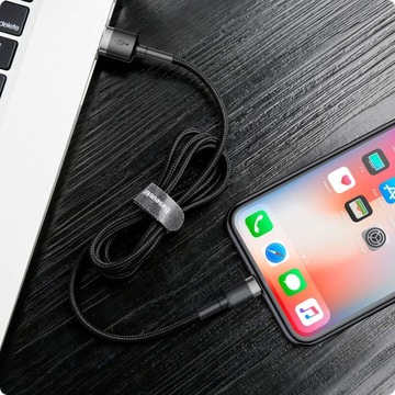USB-КАБЕЛЬ BASEUS STRONG ДЛЯ LIGHTNING IPHONE IPAD ПЛЕТЕННЫЙ КАБЕЛЬ 1,5 А 200 см