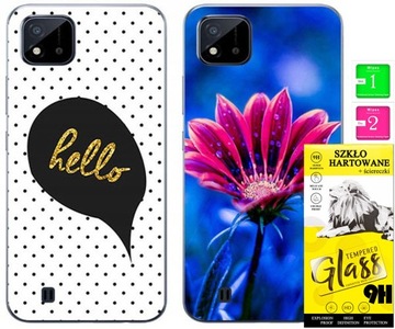 2x ETUI PLECKI FOTO Case OBUDOWA Pokrowiec WZORY + SZKŁO do Realme C11 2021