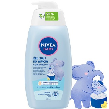 NIVEA BABY ŻEL DO MYCIA CIAŁA I WŁOSÓW 2W1 DLA DZIECI od 1 go dnia życia