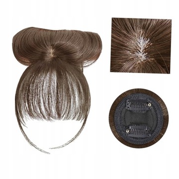 Cienkie doczepiane włosy Fringe Front Light Brown