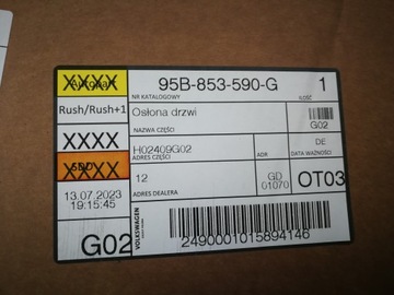 KRYT SLOUPU C PRAVÁ PORSCHE MACAN 95B853590G