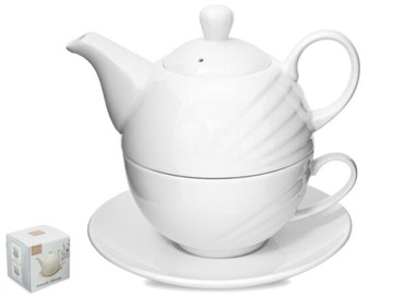DZBANEK IMRYK Z FILIŻANKĄ ZESTAW PORCELANOWY DZBANUSZEK DO HERBATY KAWY 3w1