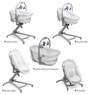 CHICCO BABY HUG PRO WHITE CREAM 5IN1 СТУЛ-ЛЮЛЬКА СТУЛ-КРОВАТКА